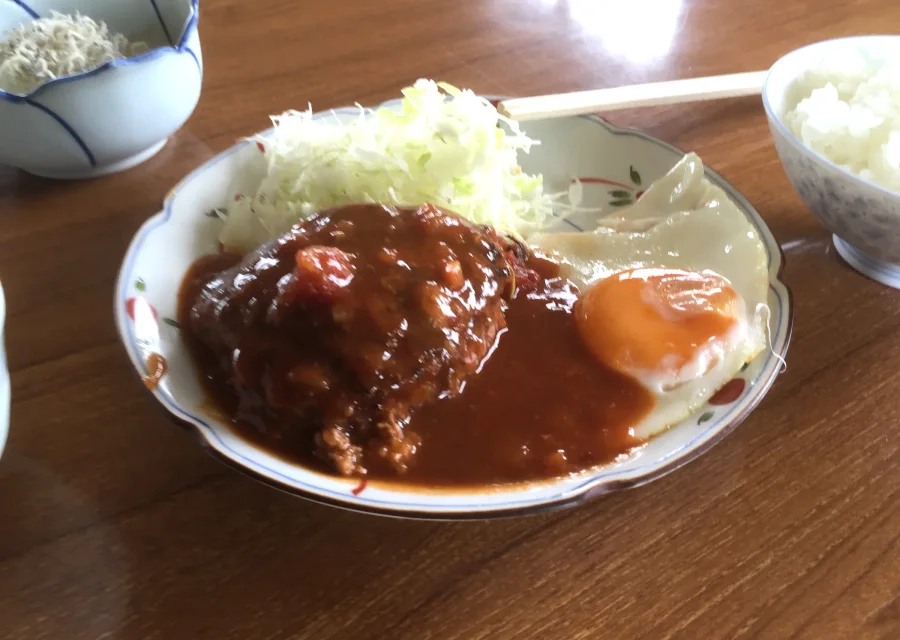 さんろく茶屋のハンバーグのおかず